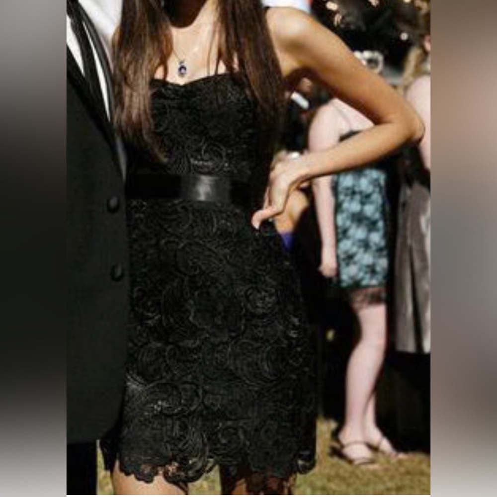 Adrianna Papell Black Lace Mini Dress